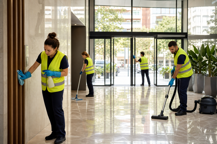 Neteja professional de zones comunes a una comunitat de veïns a Barcelona